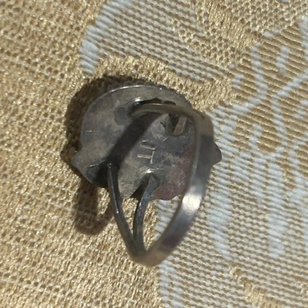 925 Silver Turquoise Feather Shadow Box RING - Picture 8 of 9